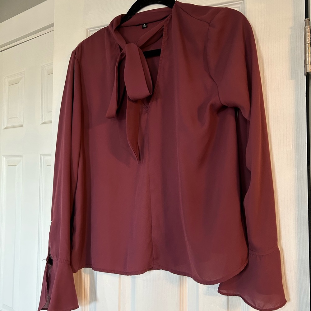 Bell Sleeve Maroon Blouse